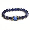 Men's Frosted Tiger Eye Stone Crown Bracelet – Fashionable European & American Beaded Jewelry