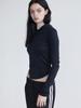 Holpeipeo Tight Ribbed Hoodie - Black