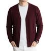 Herren V-Ausschnitt Plüsch Strick Cardigan