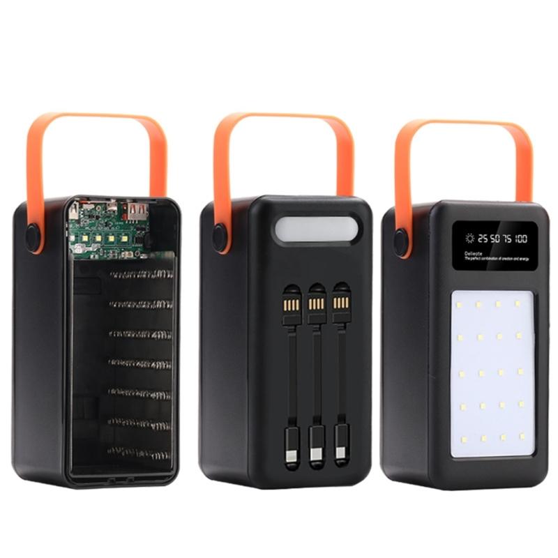 DIY 28 X 18650 PD QC3.0 USB 10W 22.5W Battery Storage Box Fast Wireless Charging Power Bank Case 18650 Battery Holder