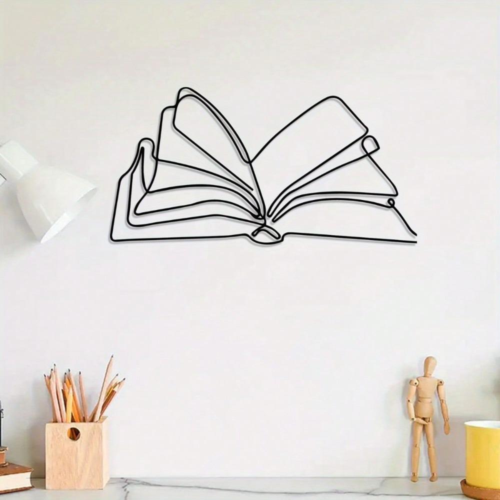 Vintage Library Metal Wall Art Powder Coated Book Mural Gift for Book Lovers Home Decor