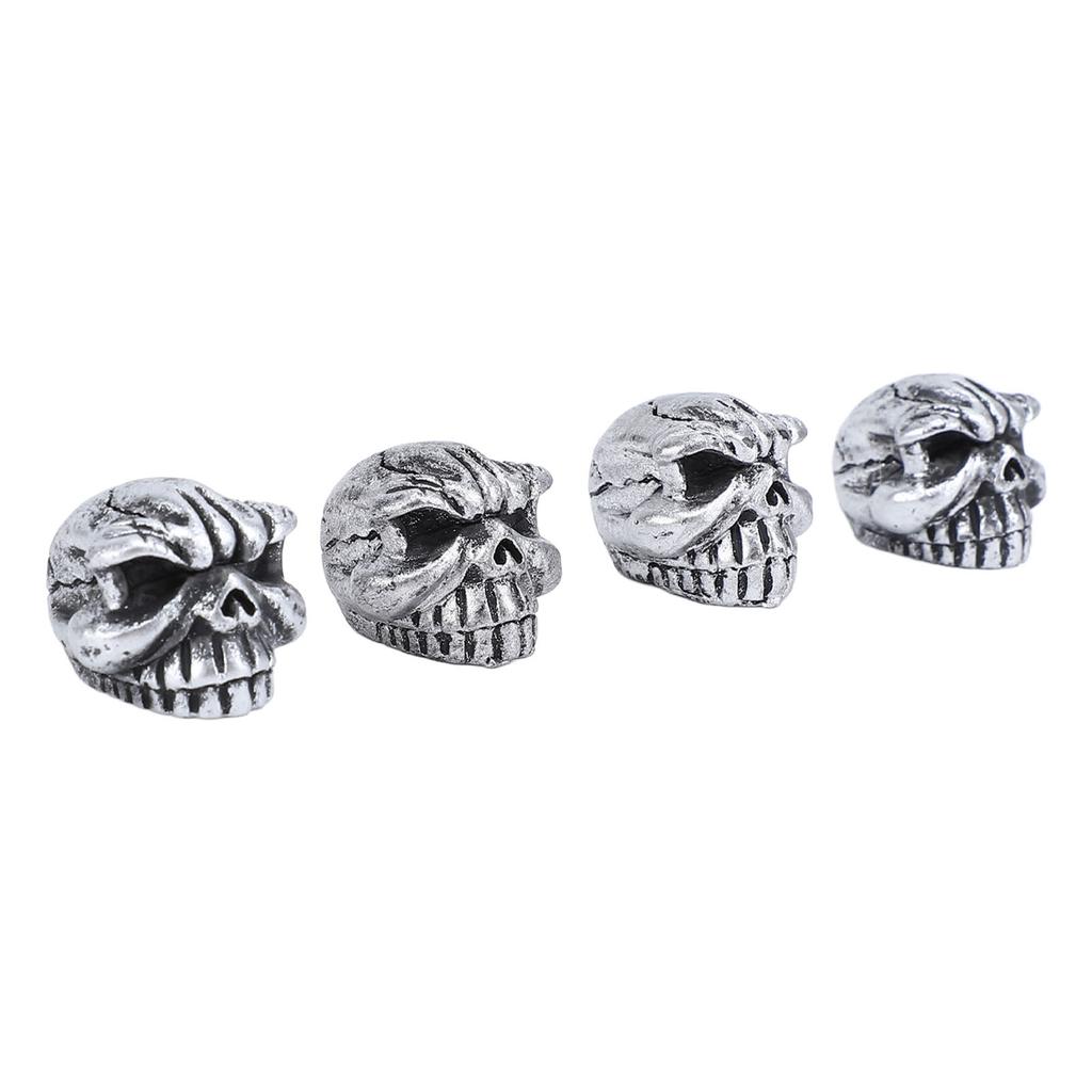 4PCS Tires Valve Stem Cap Universal Fit Skull Style Cool Look Valve Stem Cover for Car Truck Bike