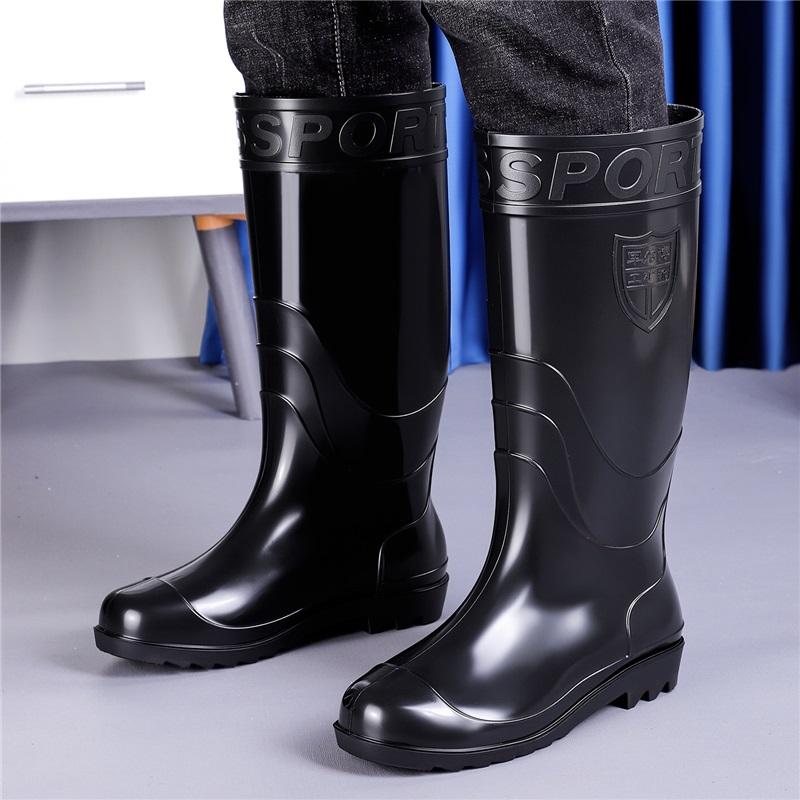 Men's High Tube Anti Slip And Wear Resistant Rain Shoes Rubber Shoes