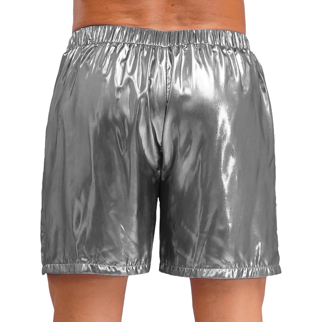 Shorts Boxer Brillants pour Homme Ceinture Élastique Design Poche Latérale Coupe Ample Shorts de Plage Brillants Vêtements d'Intérieur