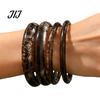 Boho Chic Resin Jewelry 4 Pcs Chunky Bangle Bracelet for Women, Wide Geometric Retro Marble Pattern Bangles Set, Statement Stackable Gift Daily