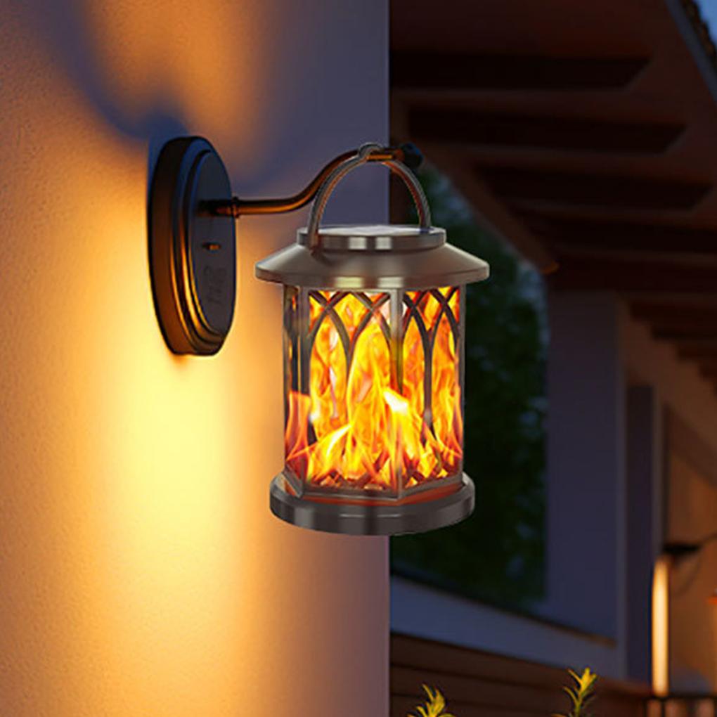 Halloween LED Solar Flame Lamp Waterproof Garden Lights  Creative Simulation Flame Lamp Lantern Chandelier Atmosphere Light