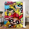The Powerpuff Girls Colorful Cartoon Design Flannel Blanket for Bedroom, Living Room, Sofa, and Nap Sofas.