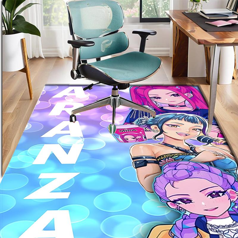 KPop Demon Hunters Pattern Rug, Indoor/Outdoor Mat, for Picnic, Gameroom, Bedroom, Office, Living Room, Home Decor Carpet, Birthday Gift