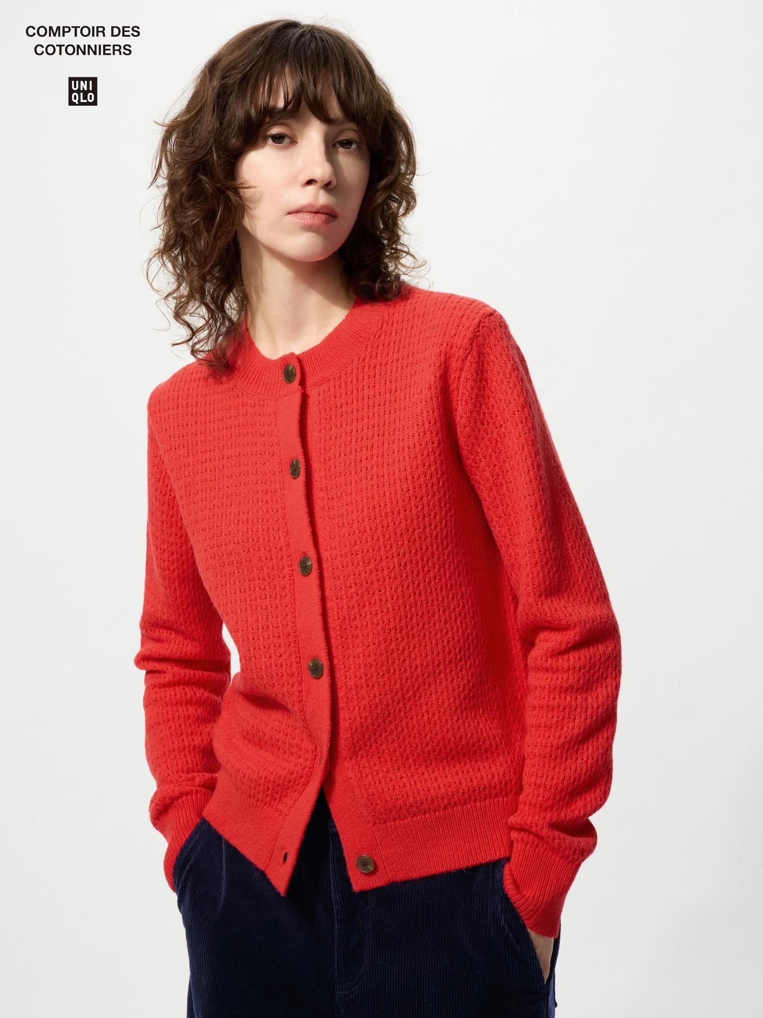 

Кардиган Uniqlo из смесовой шерсти с круглым вырезом 15 RED/WOMEN L