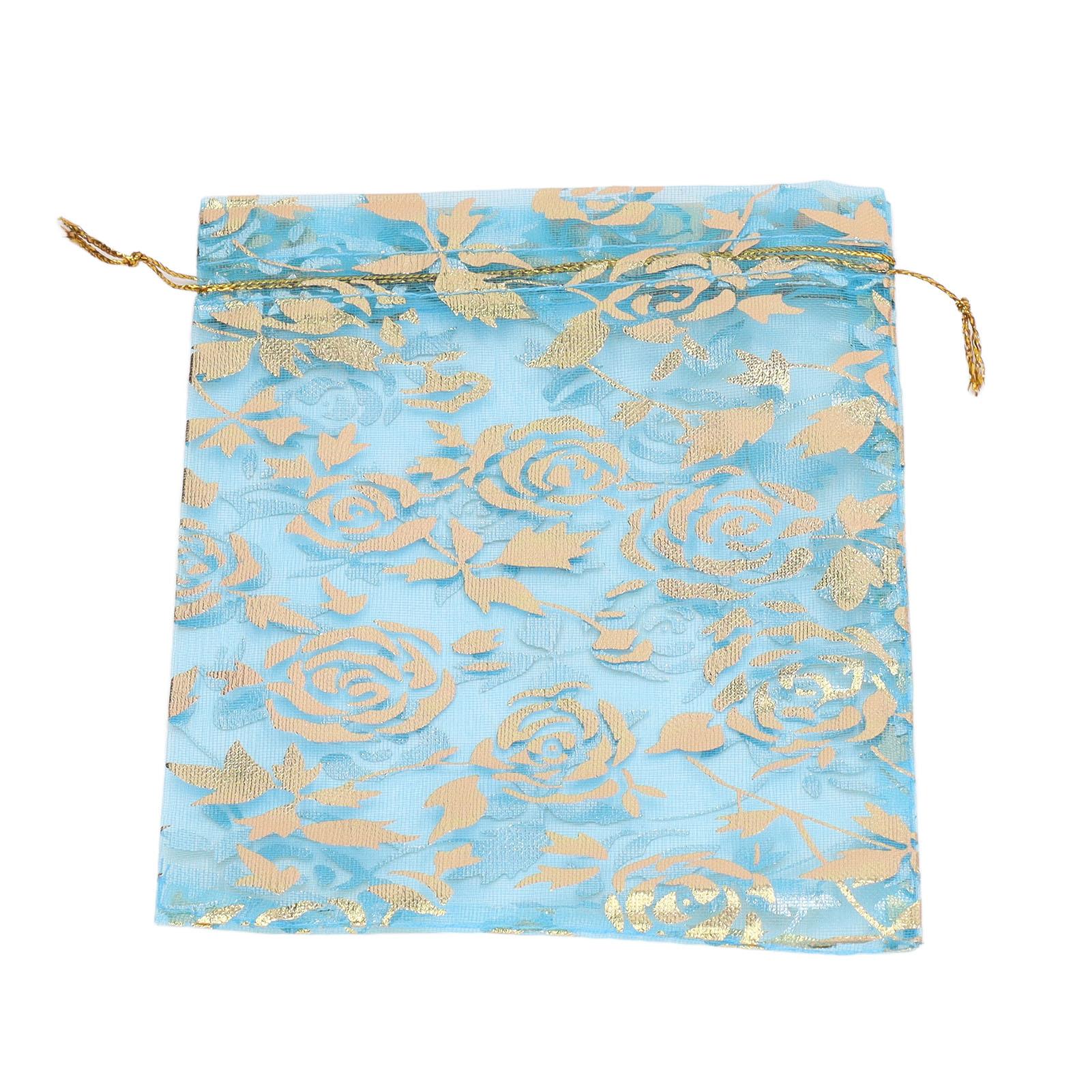 

200 Pcs Organza Bag Drawstring Closure Print 6.3x4.3in Mesh Gifts Bags Organza Jewelry Mesh Pouch