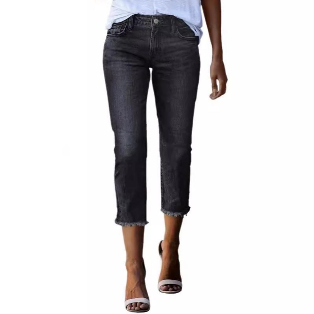 European and American Fashion Retro Slim Stretch Jeans for Women