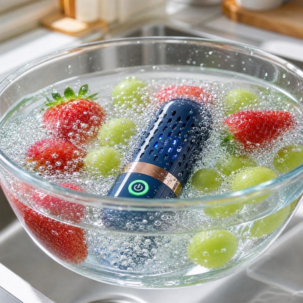 Kitchen Capsule Fruit and Vegetable Purifier Washing Machine Portable Ion Purification Device with USB Charging for Home Use