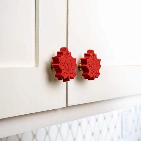 2 Pcs Decorative Knob Covers Fall Leaf Stretch Over Hardware Decorations for Autumn Kitchen Bathroom Home Dressers Decor