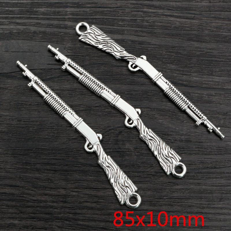 10pcs/lot Antique Silver Plated Spear Gun Charms Pedants DIY Jewelry Making Accessories for Necklace Keychain Craft Findings