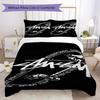 Black White Dice Logo 3Pcs Bedding Set, Retro Hanging Dice Street Duvet Cover & 2 Pillowcases