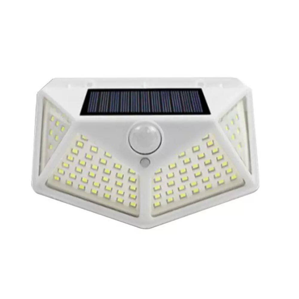 

LED Solar Motion Sensor Wall Light IP65 Waterproof Outdoor Security Lighting Wireless Garden Courtyard Pathway Decoration White -- 100Led