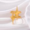 Hot-Selling Women's Titanium Star Ring - Fade-Resistant, Stainless Steel, Light Luxury Design.