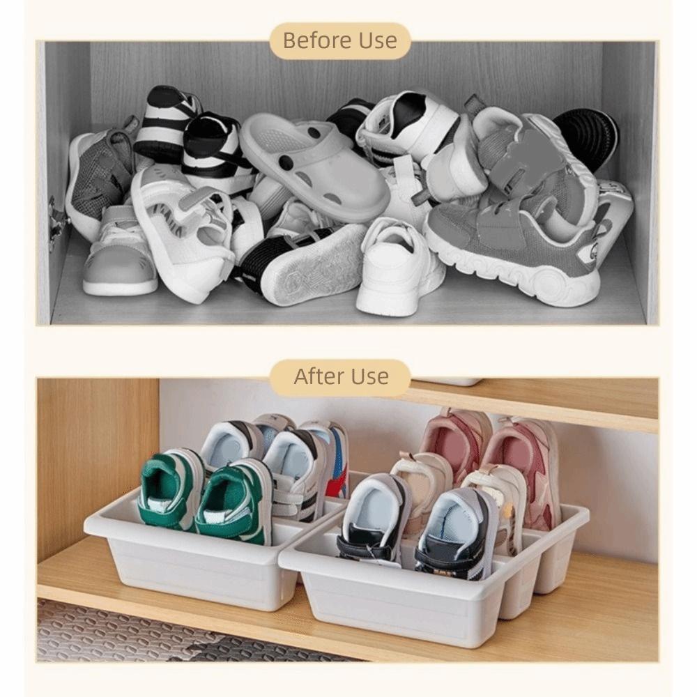 2PCS Nordic Style Oblique Plug-In Shoe Storage Rack Plastic Vertical Slippers Rack  Bedside