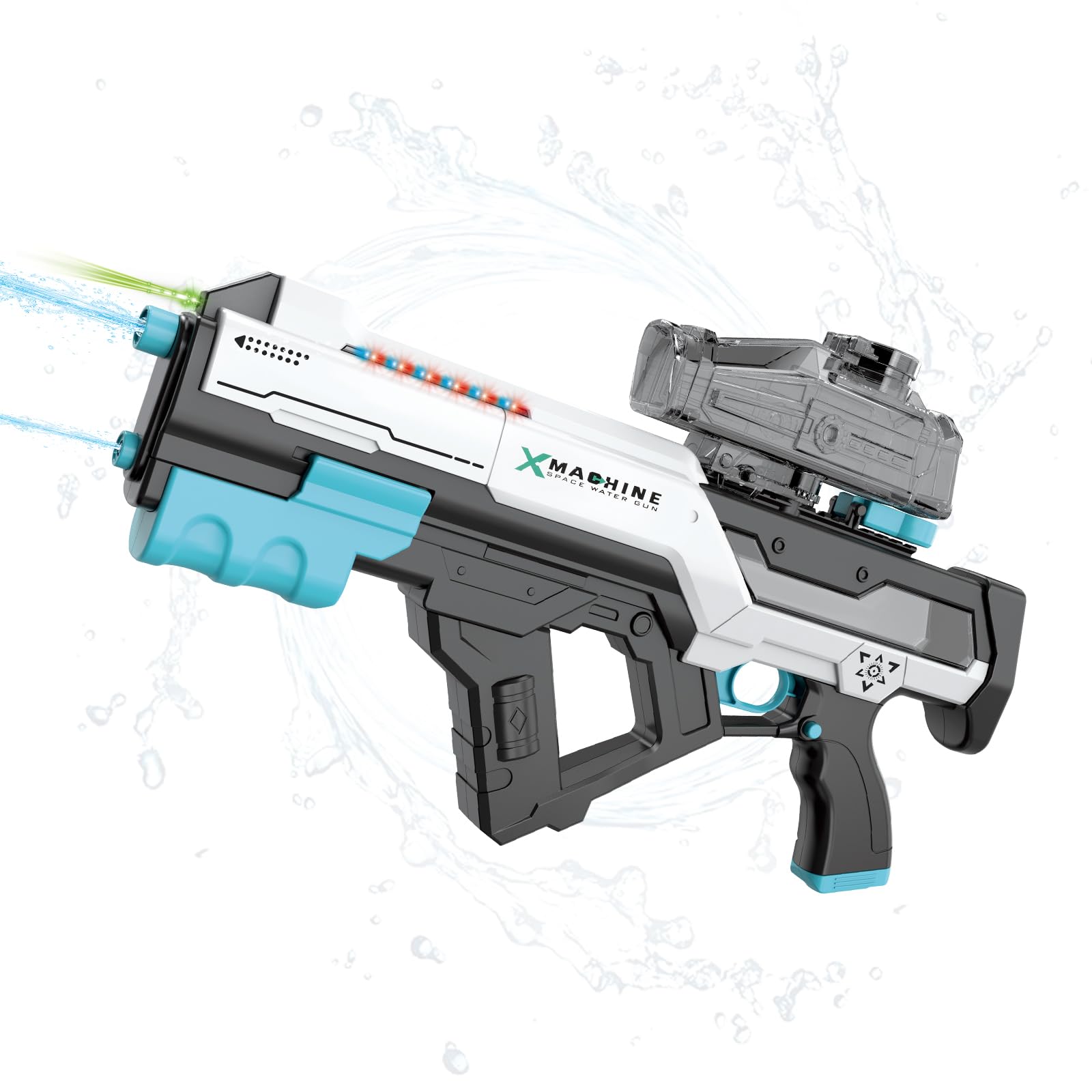 

OSUDRY Electric Water Gun, 2-Way Firing Mode, Water Toy, Super Powerful 10m Distance, 800ml Water Capacity, Compatible with Water Bottles, Automatic