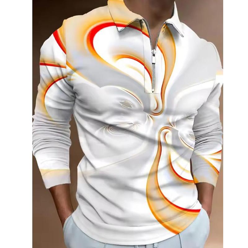

Men s Polo Shirt Golf Shirt Plaid Prints 3D Print Street Long Sleeve Zipper Clothing Apparel Sports Fashion Streetwear Designer 5XL