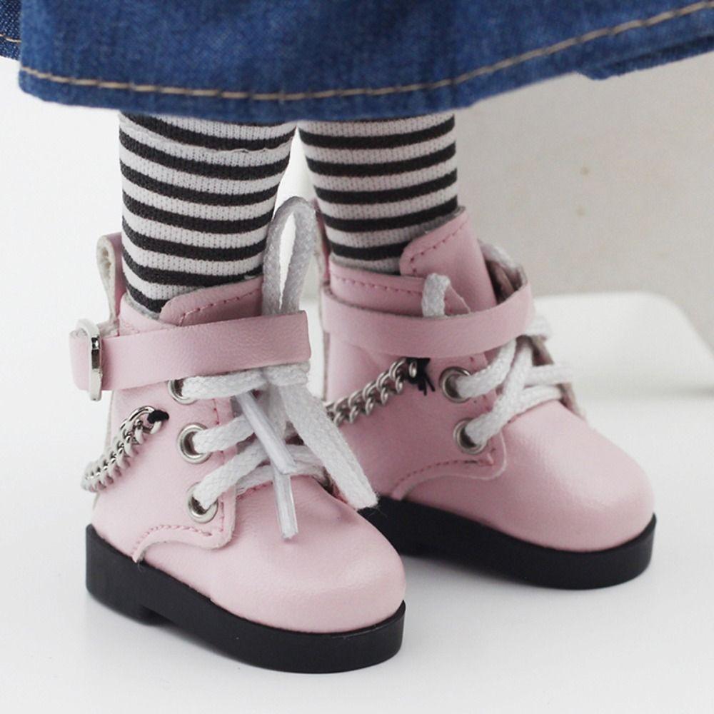 1Pair PU Leather BJD Doll PU Shoes Doll Shoes EXO Doll Boots  1/6 BJD Doll
