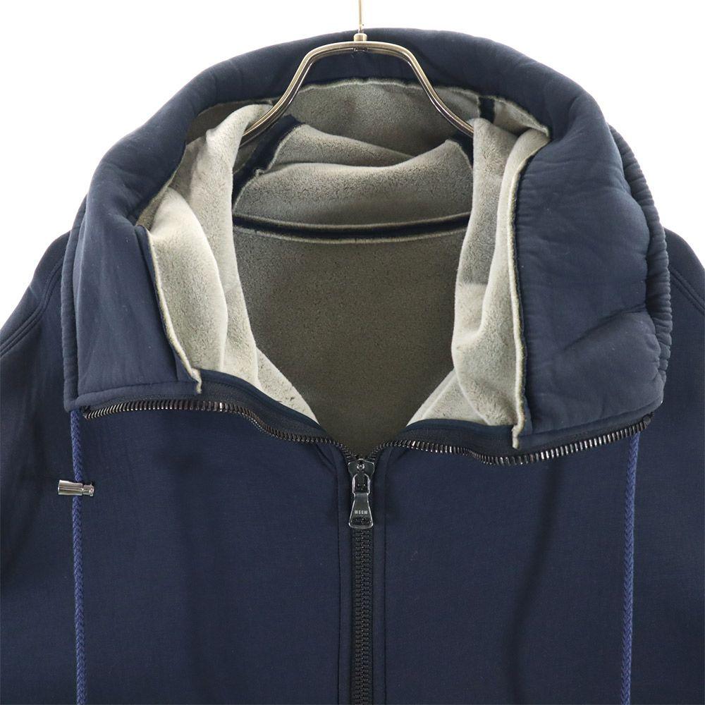 MSGM made in Italy coat 44 Navy Fleece lining Hood Men's Used