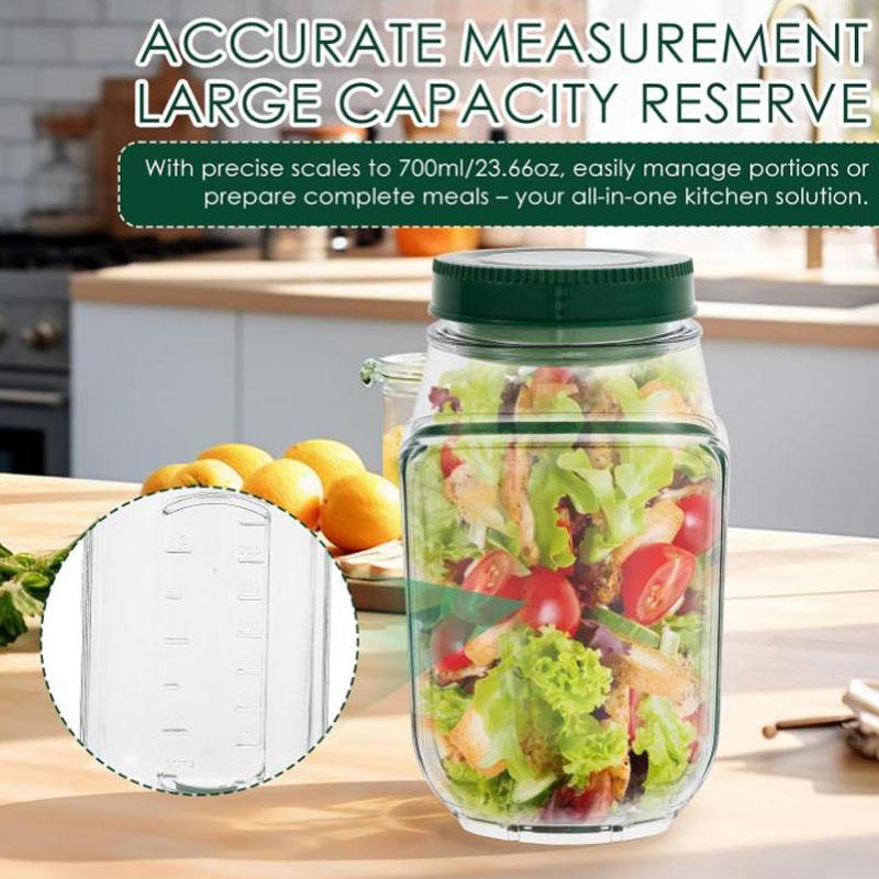 Salad Pod Container Mason Jar Side Open Leakproof Breakfast Fruit Storage Box