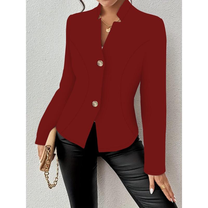 Women S Slim Fit Solid Color Long Sleeve Blazer Jacket