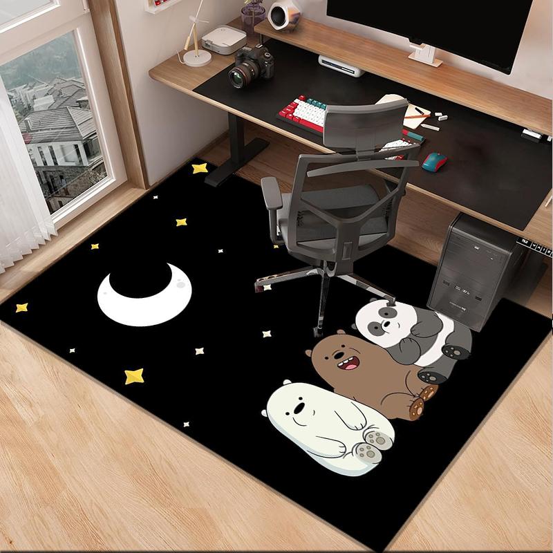 Bears Friends Adventure Office Rug Chair Mat, Game Carpet, Suitable for Front Door, Bedroom, Living Room, Desk, Holiday Gift