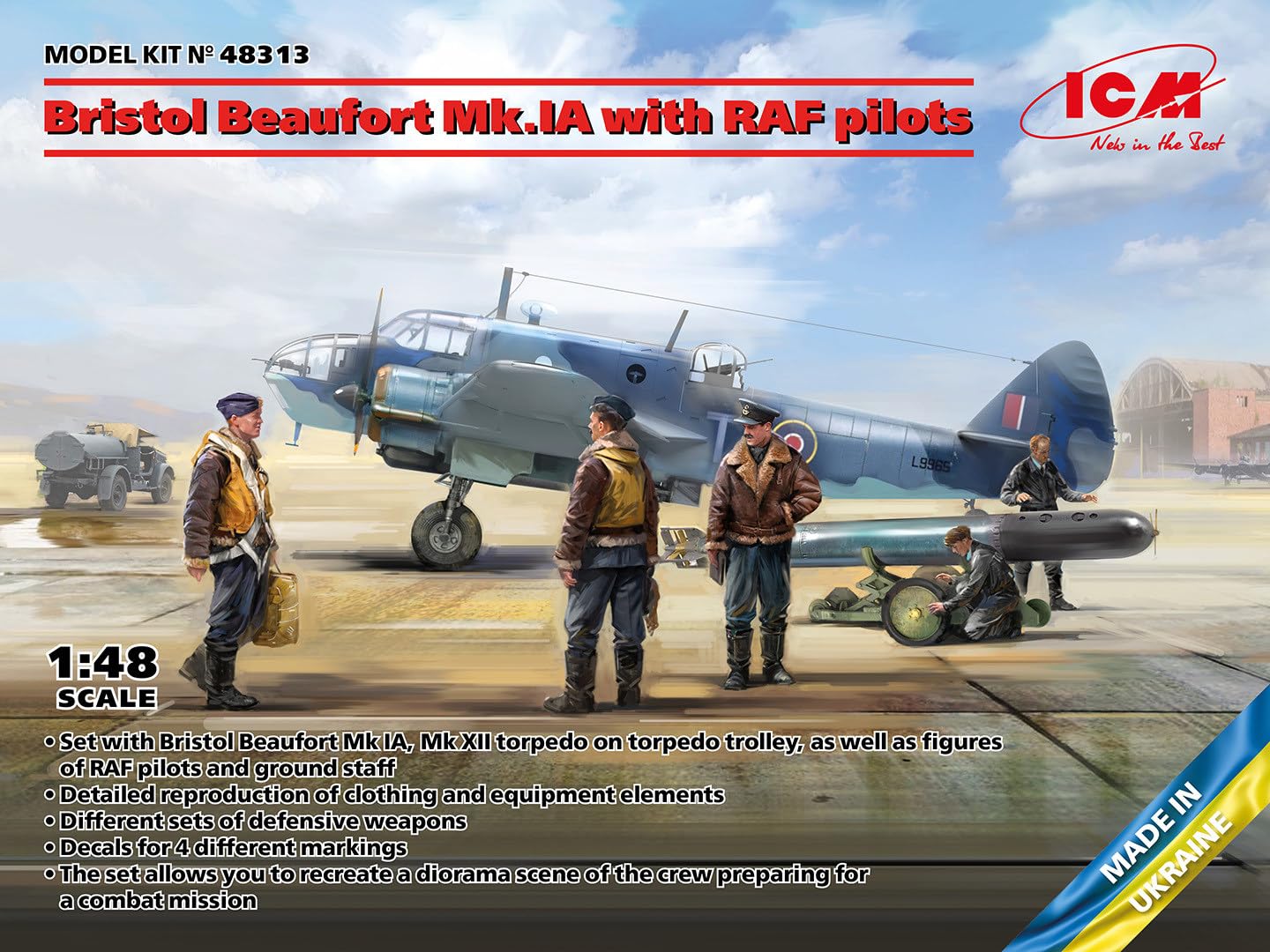 

ICM Royal Air Force Bristol Beaufort Plastic Model 48313 1/48 Mk.Ia w/Pilot