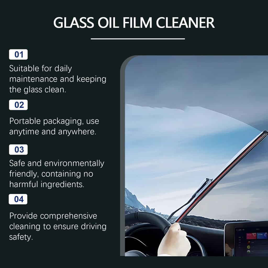 Glass Oil Film Cleaner Car Glass Degreasing Windshield Cleaning Stain Removal Cleaner 120ml