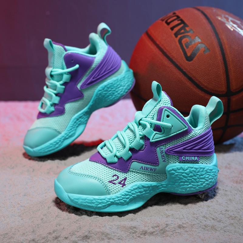 Children's basketball shoes spring and summer breathable light sports shoes friction sound boys student training shoes girls shoes