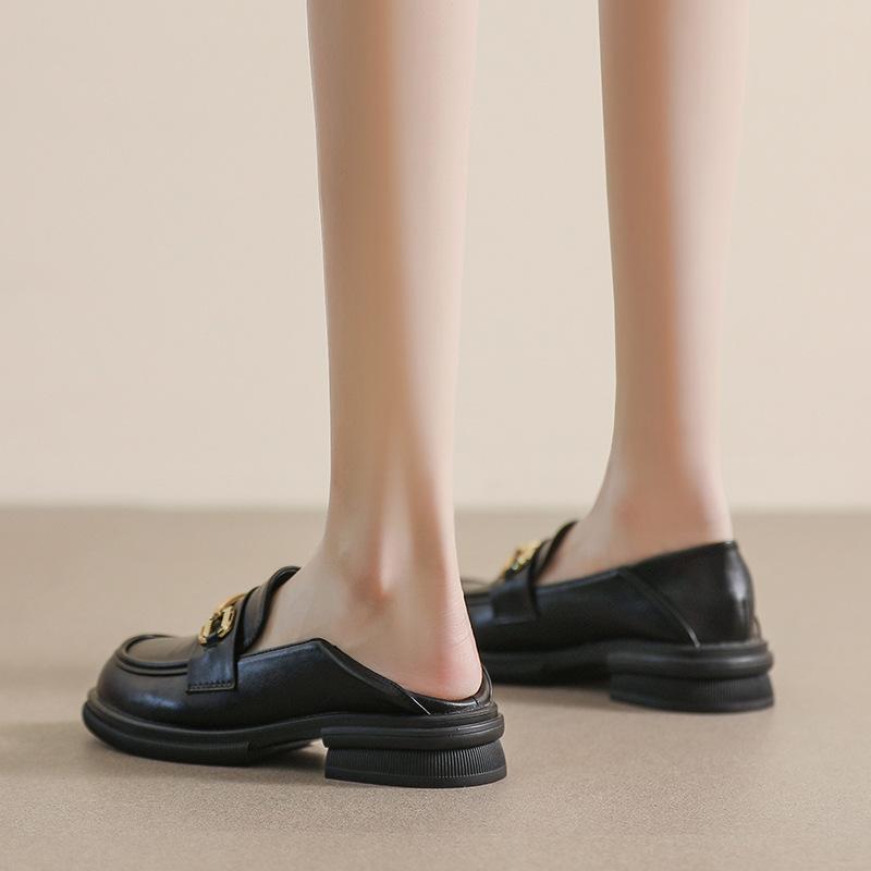 Weiwei Girl 105-6 Platform Loafers Women's Autumn Retro Small Leather Shoes British Style Thick Heel Soft Sole Single Shoes Women