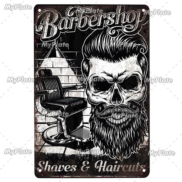 BARBER Tin Sign Metal Sign Retro Plaque Home Decor Metal Vintage Man Cave Bar Pub Club Home Wall Decoration