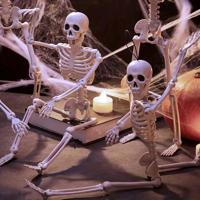 15.8Inch Halloween Hanging Skeleton Decoration Movable Skull Pendant Haunted House Horror Props Day of the Dead Room Ornament