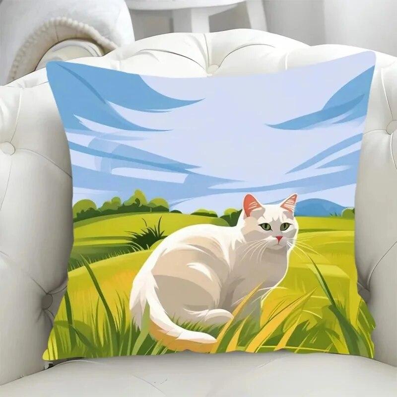 Car Living Room Sofa Cushion Cover Simple Couple Character Scene Pillow Cover Luxury Home Decoration Pillow Cover