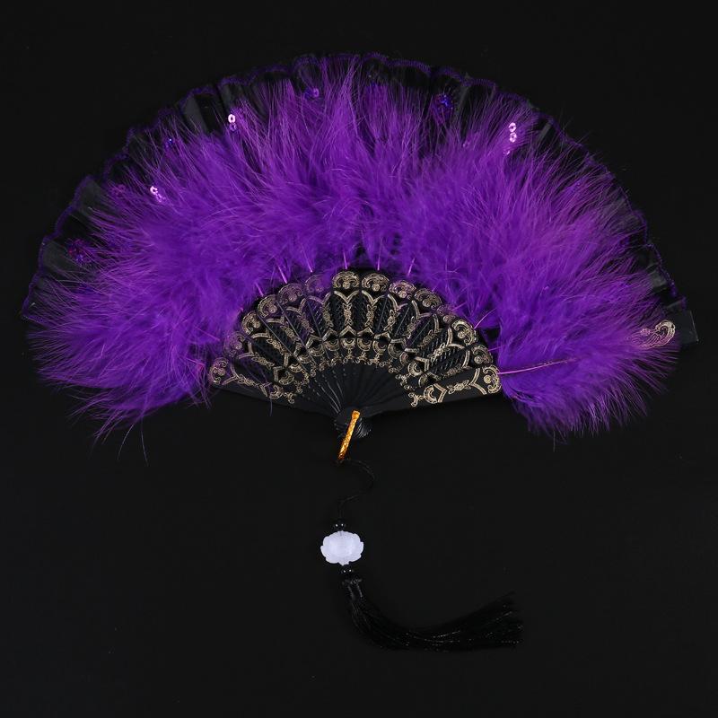 Japanischer Stil Vintage Faltbarer Handfächer, Feder Faltbare Fächer für Damen, Partygeschenke & Heimdekoration