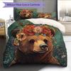 Vintage Animal  Pattern Bedding Quilt Set Quilt Cover Pillowcase Home Decoration  Gift (1 * Duvet Cover + 2 * Pillowcase, Without Core)