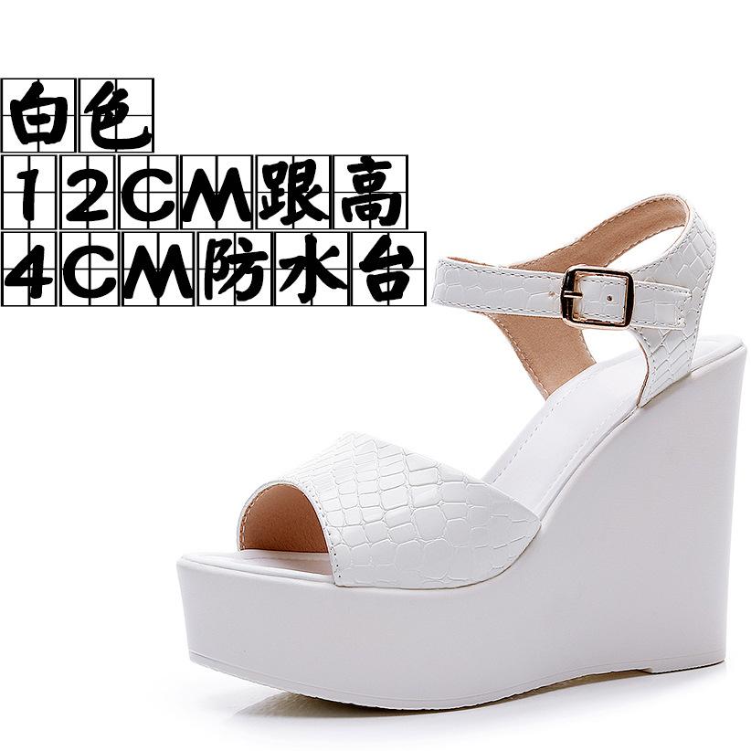8cm 10cm 12cm Elegant Thick Bottom Platform Sandals 2025 Patent Leather Shoes Block High Heels Sandals Office Model Dress Party