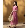 Demana Retro City Printed Two-Piece A-Line Dress