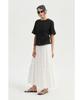 LUCKY CHOUETTE [Re-Order] Shirring Back Banding Long Skirt (Dark Ivory) Lfkax25560Ivd