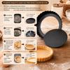 Nonstick Round Baking Pan with Fluted Wall and Removable Base for Pie, Pastry, Dessert, and Family Kitchen Use