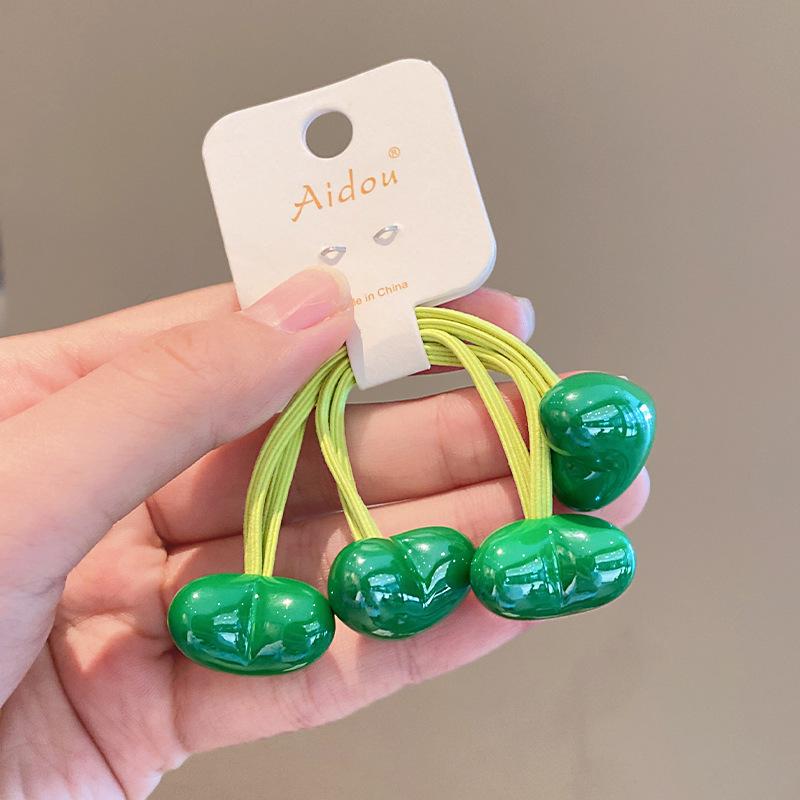 

2 шт. новые милые эластичные резинки для волос в форме сердца для девочек, детские аксессуары для волос принцесс, детские резинки для волос, детские головные уборы зелёный