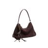 Versatile Retro Suede Leather Women's Bag High-End Commuter Tote Bag Single Shoulder Underarm Bag