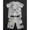 Letters Printed Men's T-shirt and Shorts 2 Piece Set Summer Casual Outfit for Men's and Women's Clothing Top