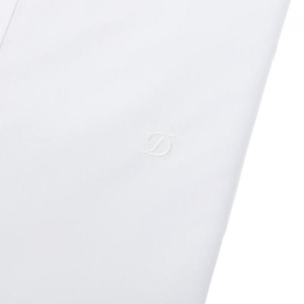 S.t. Dupont Short Sleeve Regular Fit Stretch Material No Pocket White Shirt  Se6