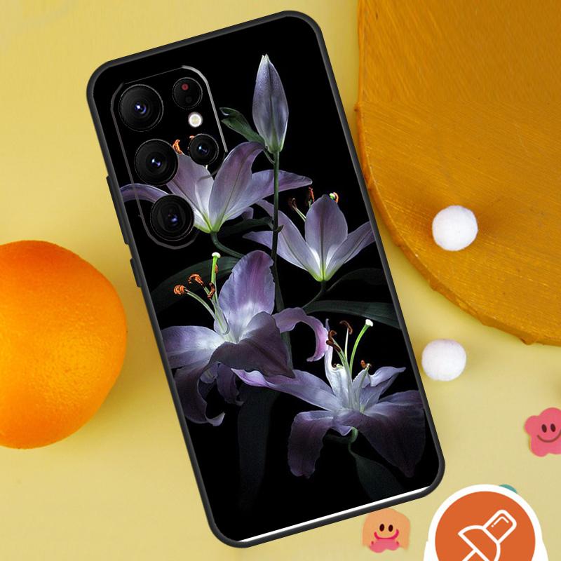 Lily Flowers Case For Samsung Galaxy S25 Ultra S24 S23 S22 S21 Ultra S9 S10 S20 Plus S24 FE Funda Cover