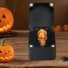 Yousheng Halloweenská 3D tištěná krabička lebka Ornament Vyskakující lebka v pouzdře Stolní dekorace Škádlení přátel Záludné rekvizity Gag Žert Dárek