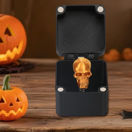 Halloween 3D Printed Skull Box Ornament Popping Skull In A Case Desktop Decoration Teasing Friends Tricky Props Gag Prank Gift