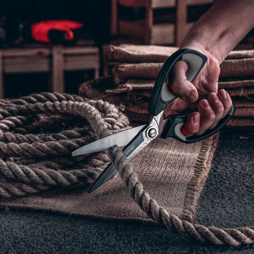 LIVINGO Heavy-Duty Scissors ? Professional-grade Sharp Blades for Cutting, Office Use, DIY, and Gardening. Multicolored Titanium Coating for Rust Resi